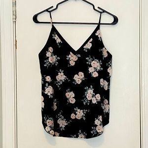 Black floral tank